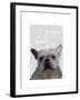 White French Bulldog Plain-Fab Funky-Framed Art Print