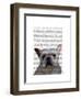 White French Bulldog Plain-Fab Funky-Framed Art Print