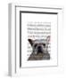 White French Bulldog Plain-Fab Funky-Framed Art Print