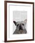 White French Bulldog Plain-Fab Funky-Framed Art Print