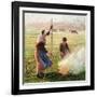 White Frost, Woman Breaking Wood, 1890 (Oil on Canvas)-Camille Pissarro-Framed Giclee Print