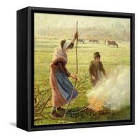 White Frost, Woman Breaking Wood, 1890-Camille Pissarro-Framed Stretched Canvas