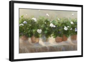 White Geraniums-Sheila Finch-Framed Art Print