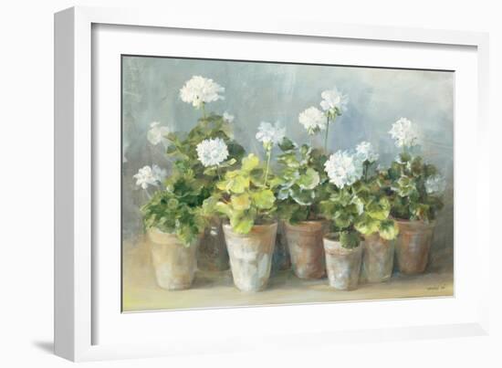 White Geraniums-Danhui Nai-Framed Art Print