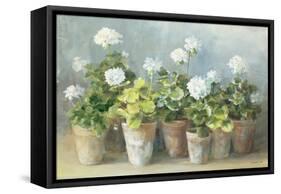 White Geraniums-Danhui Nai-Framed Stretched Canvas