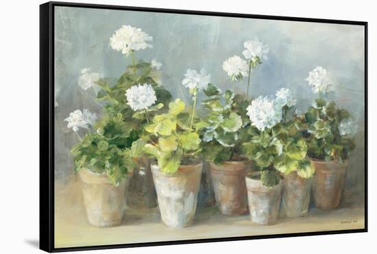 White Geraniums-Danhui Nai-Framed Stretched Canvas