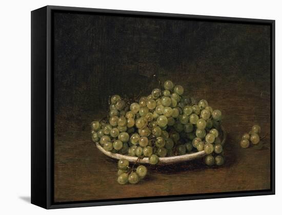 White Grapes on a Plate-Henri Fantin-Latour-Framed Stretched Canvas