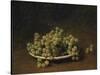 White Grapes on a Plate-Henri Fantin-Latour-Stretched Canvas