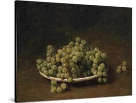 White Grapes on a Plate-Henri Fantin-Latour-Stretched Canvas