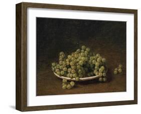 White Grapes on a Plate-Henri Fantin-Latour-Framed Giclee Print