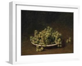 White Grapes on a Plate-Henri Fantin-Latour-Framed Giclee Print