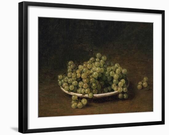 White Grapes on a Plate-Henri Fantin-Latour-Framed Giclee Print