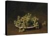 White Grapes on a Plate-Henri Fantin-Latour-Stretched Canvas