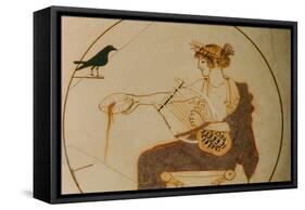 White-Ground Kylix Decorated with a Representation of Apollo. the God is Seated On..., 1990S (Photo-James L Stanfield-Framed Stretched Canvas