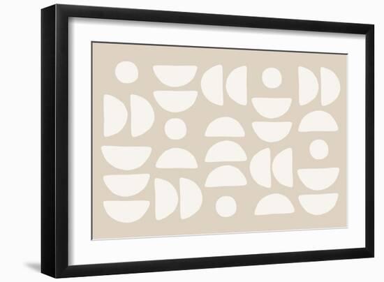 White Half Circles Art-Elena Ristova-Framed Giclee Print