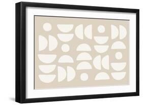 White Half Circles Art-Elena Ristova-Framed Giclee Print