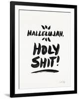 White Hallelujah Holy Shit-Cat Coquillette-Framed Art Print