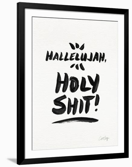 White Hallelujah Holy Shit-Cat Coquillette-Framed Art Print