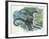 White-Headed Capuchins Cebus Capucinus Jumping in Trees-null-Framed Giclee Print