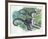 White-Headed Capuchins Cebus Capucinus Jumping in Trees-null-Framed Giclee Print