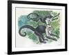 White-Headed Capuchins Cebus Capucinus Jumping in Trees-null-Framed Giclee Print