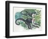 White-Headed Capuchins Cebus Capucinus Jumping in Trees-null-Framed Giclee Print