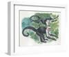 White-Headed Capuchins Cebus Capucinus Jumping in Trees-null-Framed Giclee Print