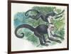 White-Headed Capuchins Cebus Capucinus Jumping in Trees-null-Framed Giclee Print