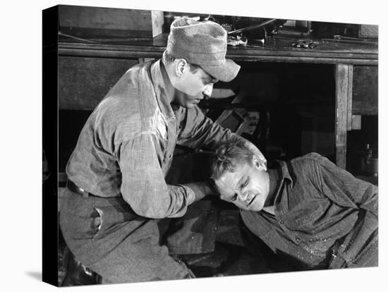 WHITE HEAT, Edmond O'Brien, James Cagney, 1949 (b/w photo)-null-Stretched Canvas