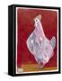 White Hen, Red Background 3-Maria Pietri Lalor-Framed Stretched Canvas