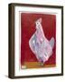 White Hen, Red Background 3-Maria Pietri Lalor-Framed Giclee Print