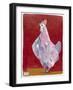 White Hen, Red Background 3-Maria Pietri Lalor-Framed Giclee Print