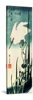 White Heron and Iris-Ando Hiroshige-Stretched Canvas