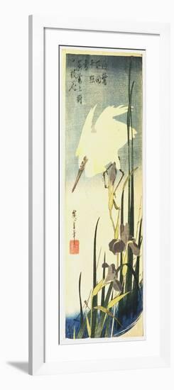 White Heron and Irises, 1833-Ando Hiroshige-Framed Giclee Print