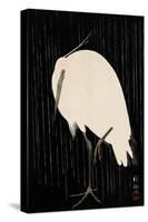 White Heron Standing in the Rain-Koson Ohara-Stretched Canvas
