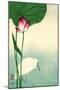 White Heron with Lotus in Water Vintage Japanese Woodblock Print-null-Mounted Art Print