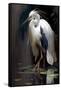 White Heron-Vivienne Dupont-Framed Stretched Canvas