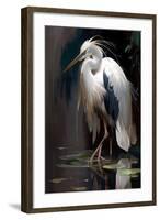 White Heron-Vivienne Dupont-Framed Art Print