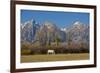 White Horse and Teton Mts, Moose Head Ranch, Grand Teton National Park, Wyoming-Michel Hersen-Framed Photographic Print