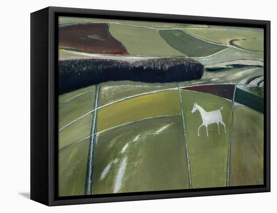 White Horse, Cherhill-Eric Hains-Framed Stretched Canvas