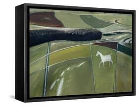 White Horse, Cherhill-Eric Hains-Framed Stretched Canvas