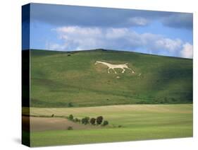 White Horse Dating from 1812 Carved in Chalk on Milk Hill, Marlborough Downs, Wiltshire, England-Robert Francis-Stretched Canvas