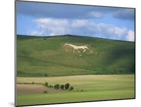 White Horse Dating from 1812 Carved in Chalk on Milk Hill, Marlborough Downs, Wiltshire, England-Robert Francis-Mounted Photographic Print