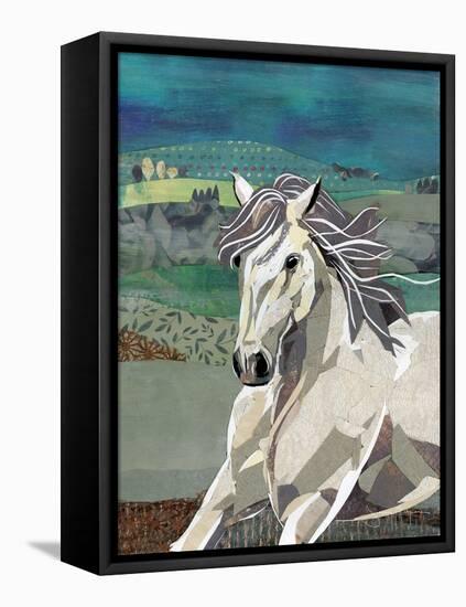 White Horse Freedom-Jenny McGee-Framed Stretched Canvas