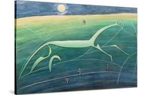 White Horse Hill, Uffington, 1992-Evangeline Dickson-Stretched Canvas