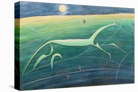 White Horse Hill, Uffington, 1992-Evangeline Dickson-Stretched Canvas