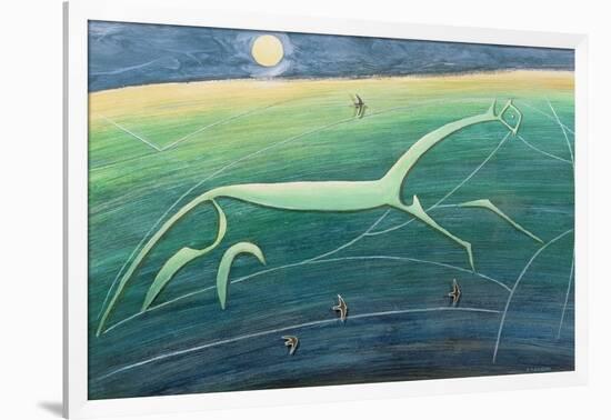 White Horse Hill, Uffington, 1992-Evangeline Dickson-Framed Giclee Print