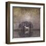 White Horse in Pond-Dawne Polis-Framed Art Print