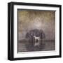 White Horse in Pond-Dawne Polis-Framed Art Print