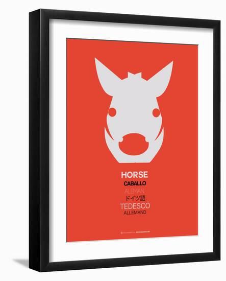 White Horse Multilingual Poster-NaxArt-Framed Art Print